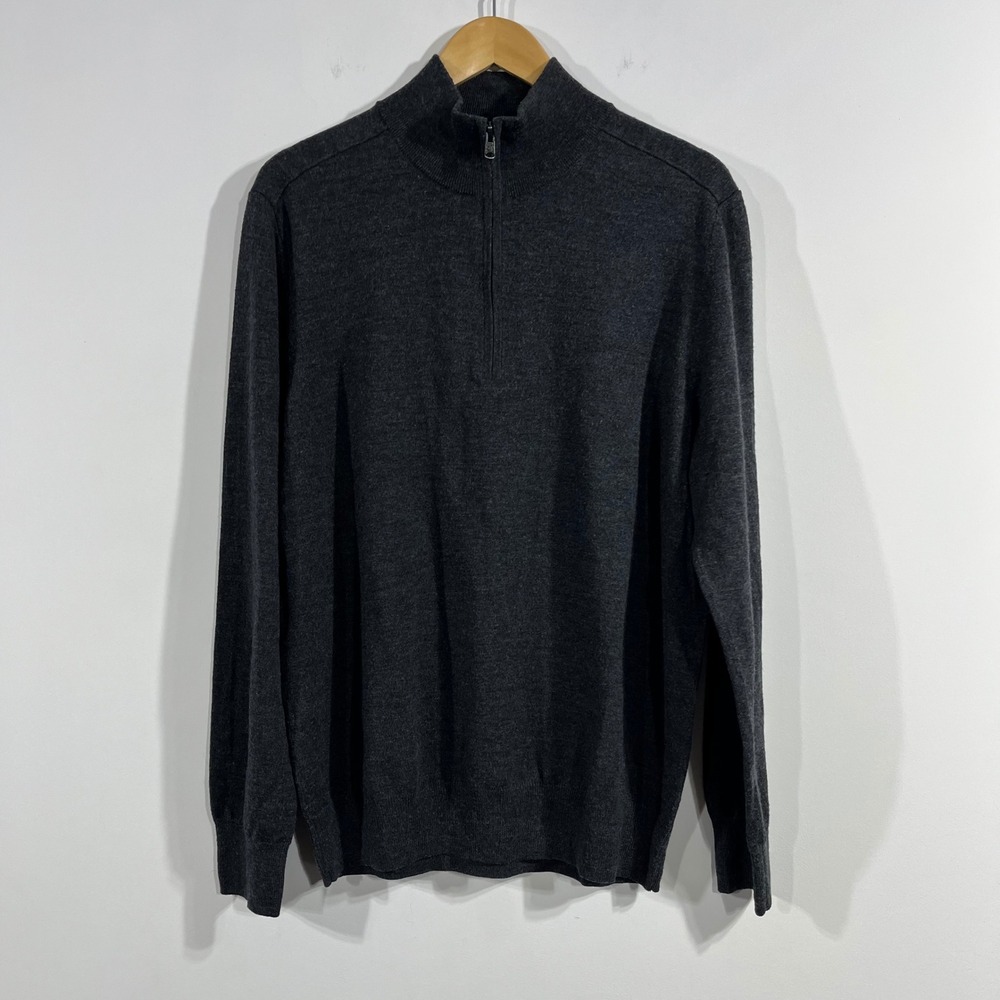 Gap Old Money Capsule Mens XL Extra Fine Merino Wool Quarter Zip Sweater Preppy